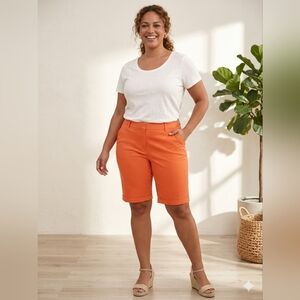 Jones New York Vibrant Orange Women's Bermudas